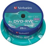Verbatim DVD-RW 4.7 GB Matt Silver 25 stuk