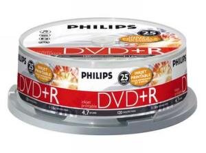 Philips DVD+R 4.7 GB Inkjet Printable 25 stuks
