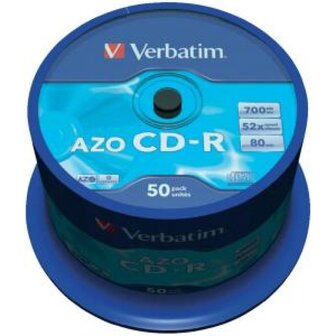 Verbatim CD-R 700 MB 1 AZO Crystal 50 stuks