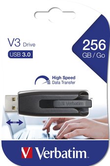 Verbatim USB-Stick V3 Store 'n' Go USB3.0 256 GB grijs
