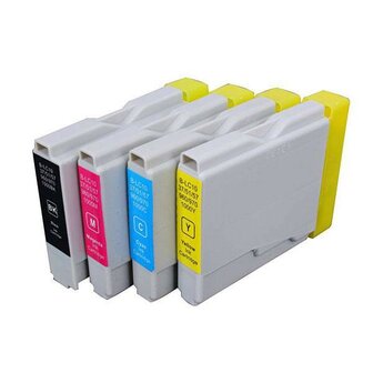 Huismerk Brother MFC-440 compatible inktcartridges LC1000 Set 4 Stuks
