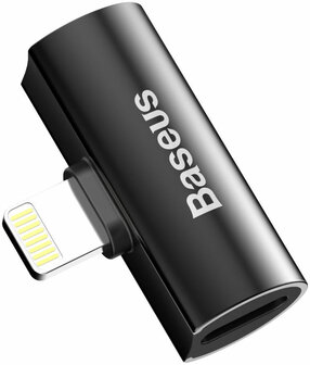 Baseus Splitter Apple Lightning naar 2x Apple Lightning Zwart