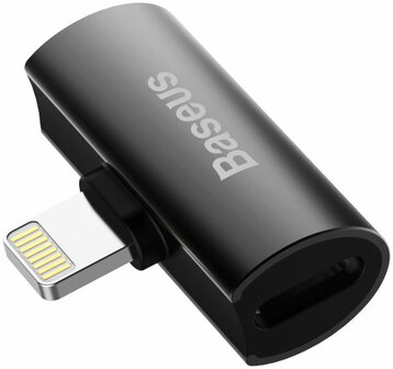 Baseus Splitter Apple Lightning naar 2x Apple Lightning Zwart