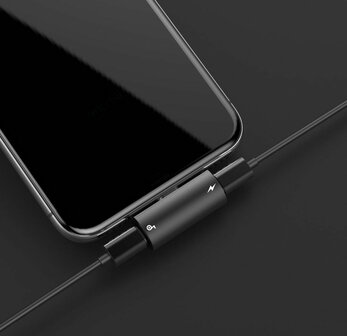 Baseus Splitter Apple Lightning naar 2x Apple Lightning Zwart