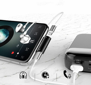 Baseus Splitter Apple Lightning naar 2x Apple Lightning Zwart