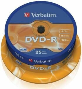 Verbatim DVD-R 4.7 GB Matt Silver 25 stuks