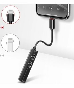 Baseus L52 Adapter Lightning naar 2x Lightning en 3.5mm Jack Splitter