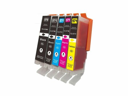 Canon pixma TS8053 Compatible inkt cartridges CLI-571 / PGI-570 set 5 stuks