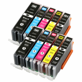 Canon pixma TR7550 inkt cartridges CLI-581 XL / PGI-580 XL set 10 stuks Compatible