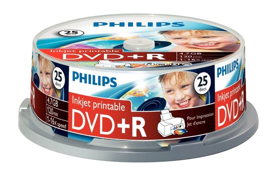 Philips DVD+R 4.7 GB Inkjet Printable 25 stuks