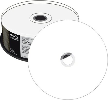 MediaRange BD-R 25 GB Full-Printable 6x Speed Cakebox 25 Stuks