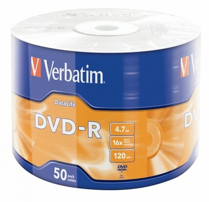 Verbatim DVD-R 4.7 GB Matt Silver eco pack 50 Stuks