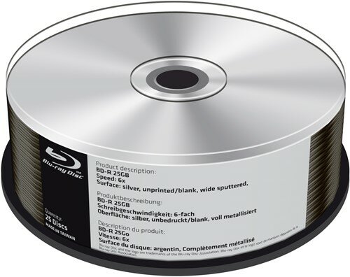 MediaRange BD-R 25 GB no-logo 6x speed in cakebox 25 stuks 