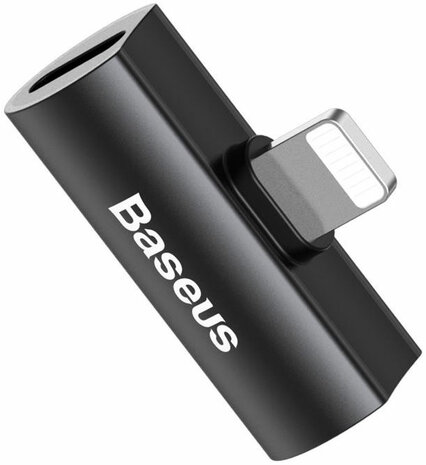 Baseus Splitter Apple Lightning naar 2x Apple Lightning Zwart