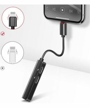 Baseus L52 Adapter Lightning naar 2x Lightning en 3.5mm Jack Splitter