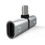 Adapter 2-in-1 Splitter - Audio - Opladen Silver - Geschikt voor Apple iPhone Adapter 2-in-1 Splitter - Audio - Opladen Silver - Geschikt voor Apple iPhone