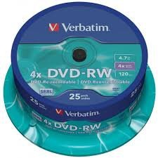 Verbatim DVD-RW 4.7 GB Matt Silver 25 stuk